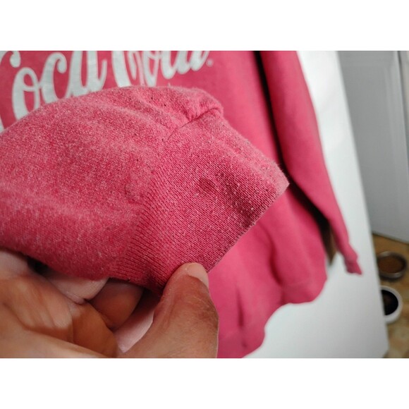 Coca-Cola Long Sleeve Crewneck Graphic Sweatshirt Heathered Red Adult Large LS - Picture 2 of 6